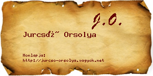 Jurcsó Orsolya névjegykártya